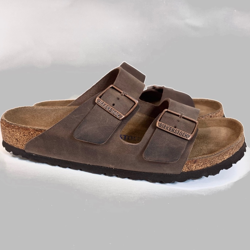 Birkenstock Arizona birkibuc Two Strap Cork Heel Sandal Mocha Women's 8/EUR 40
